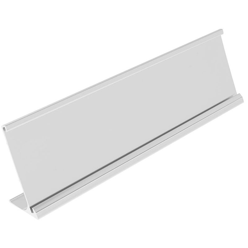 ExcelMark 2"" x 8"" Aluminum Name Plate Holder for Desk - Set of 5 - Office Business Door Sign Holder - Silver - Image 4